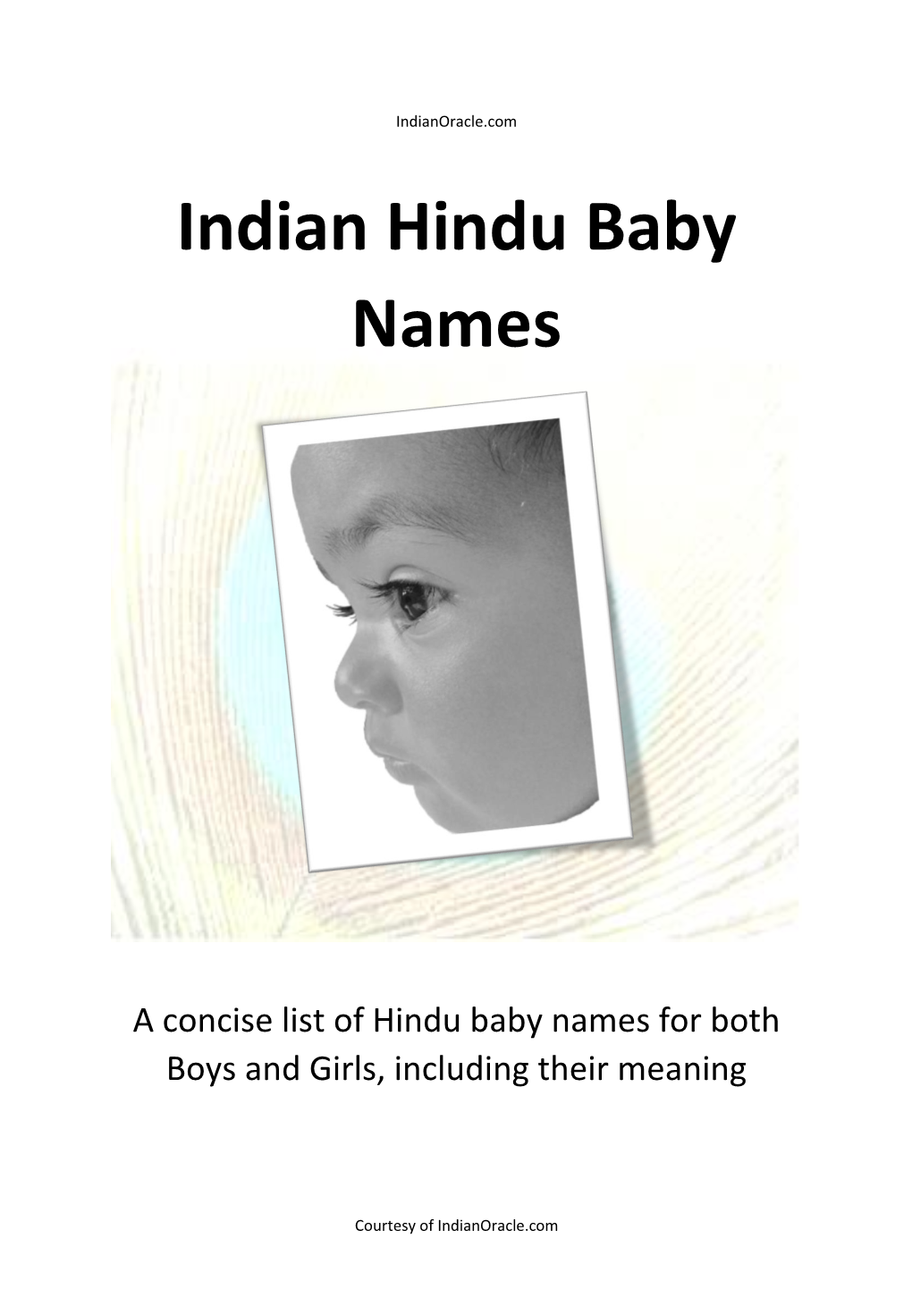 Indian Hindu Baby Names