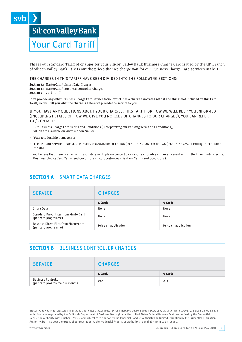 Your Card Tariff