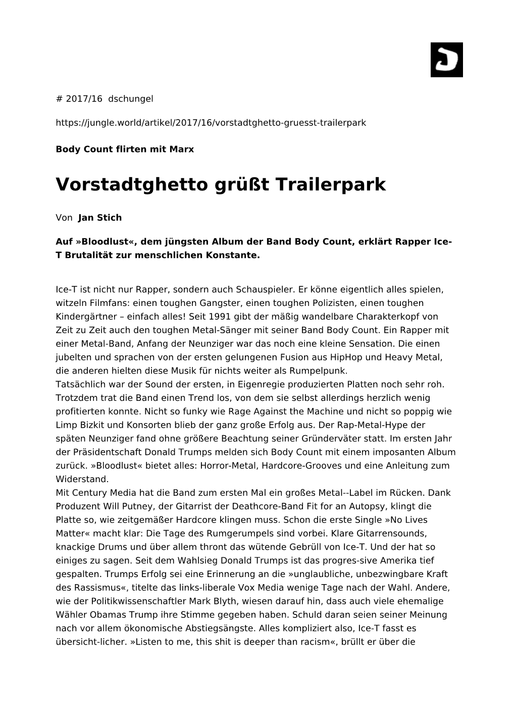 Vorstadtghetto Grüßt Trailerpark