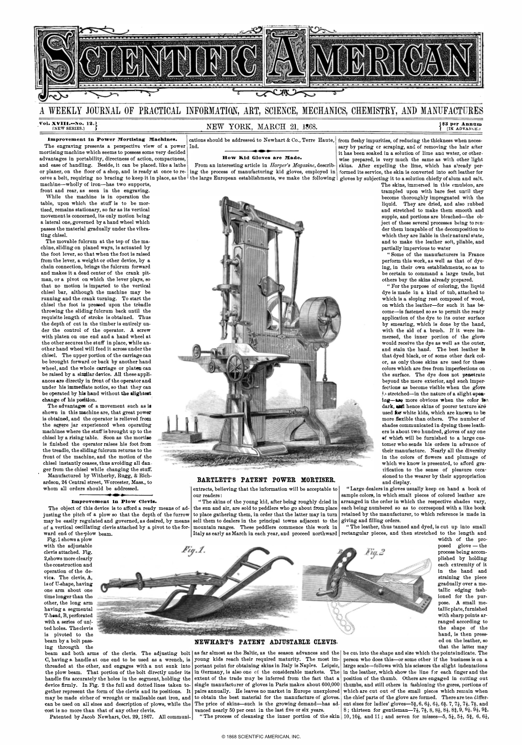 A Weekly Journal of Practical Information, Art, Science, Mechanics, Chemistry, and Manufactures