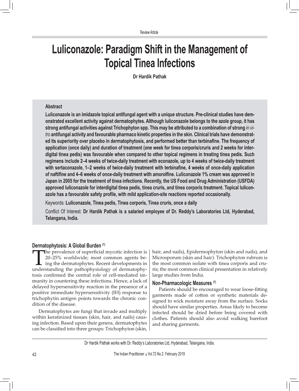 Paradigm Shift in the Management of Topical Tinea Infections Dr Hardik Pathak