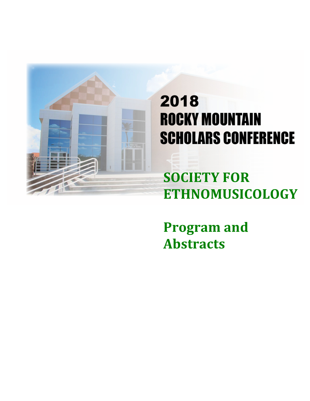 SOCIETY for ETHNOMUSICOLOGY Program and Abstracts