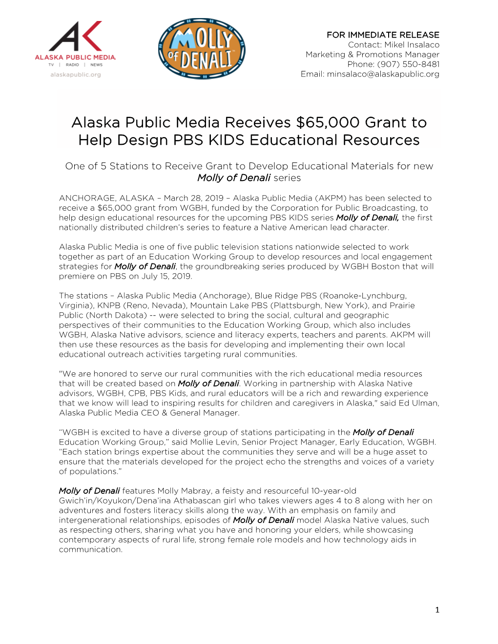 Alaska Public Media Receives $65,000 Grant to Help Design PBS KIDS Educational Resources