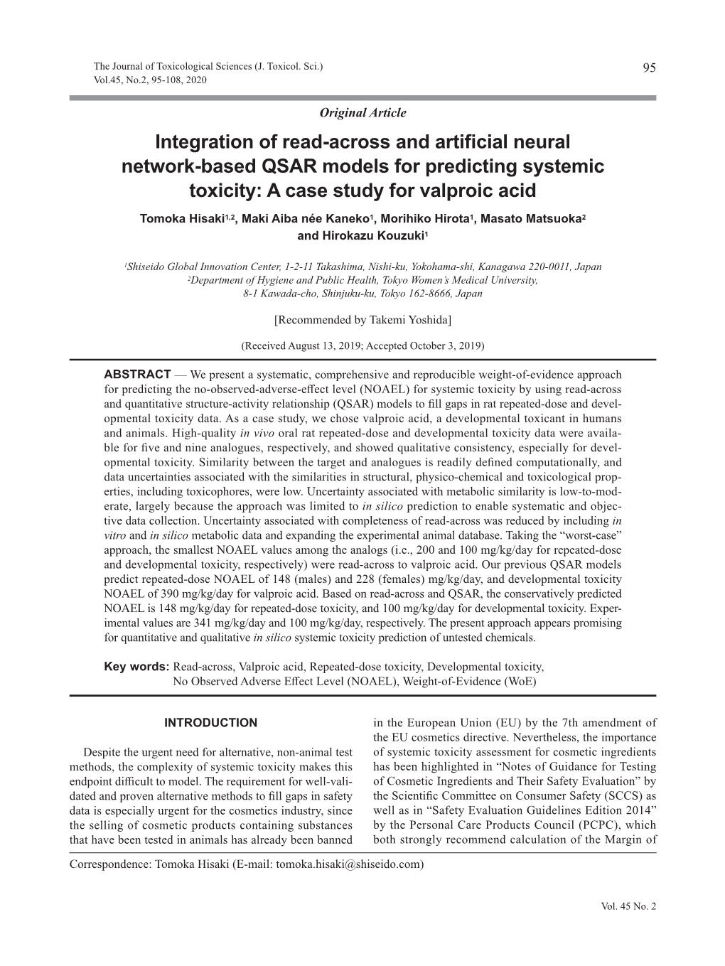 The Journal of Toxicological Sciences (J