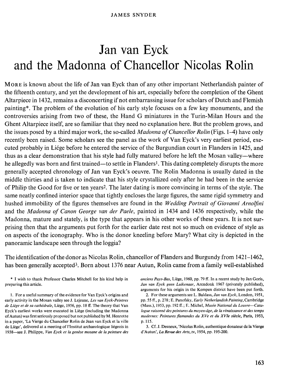 163 Jan Van Eyck and the Madonna of Chancellor Nicolas Rolin