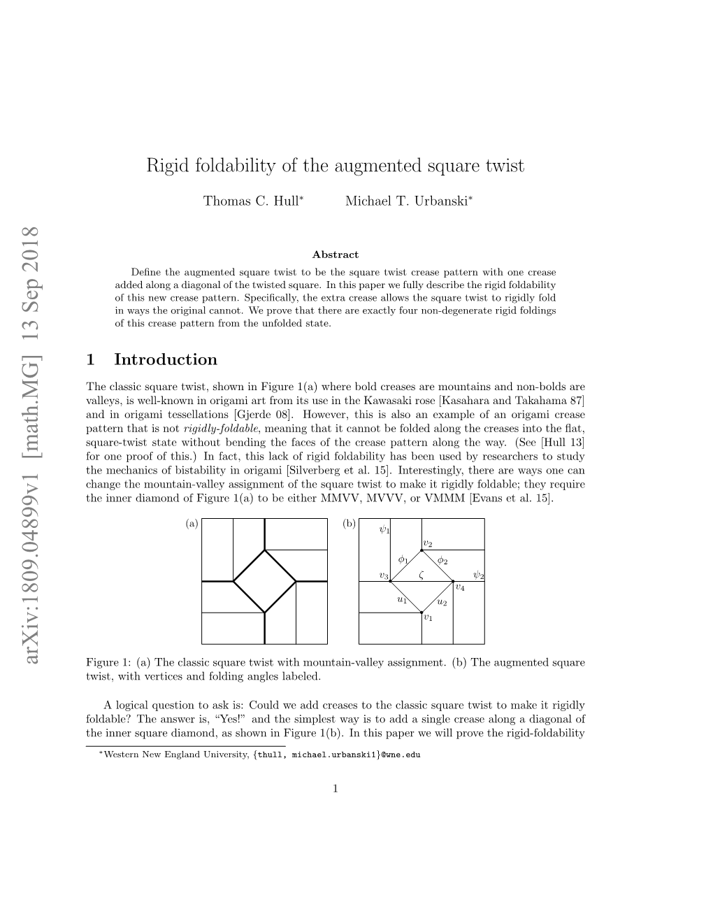 Rigid Foldability of the Augmented Square Twist