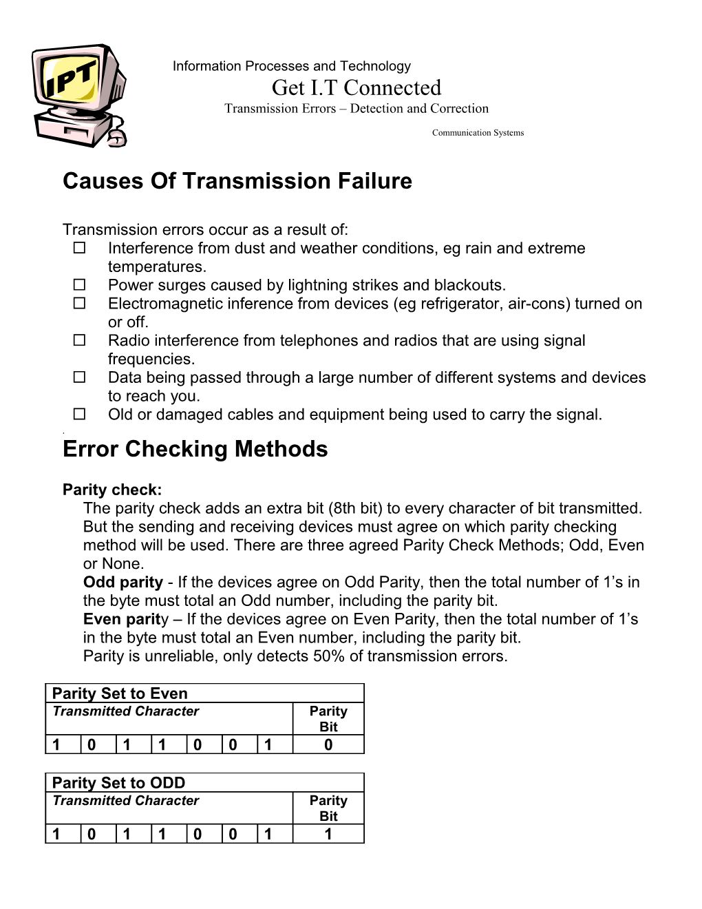 Error Detection Methods