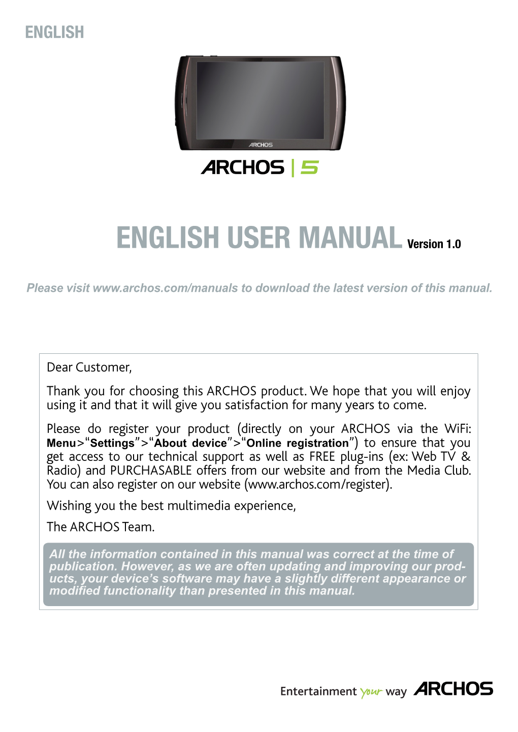 ENGLISH USER MANUAL Version 1.0