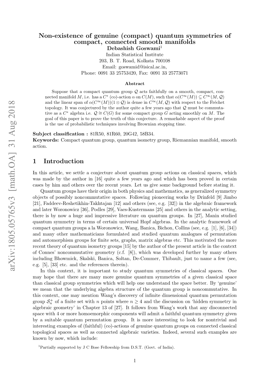 Non-Existence of Genuine (Compact) Quantum Symmetries of Compact