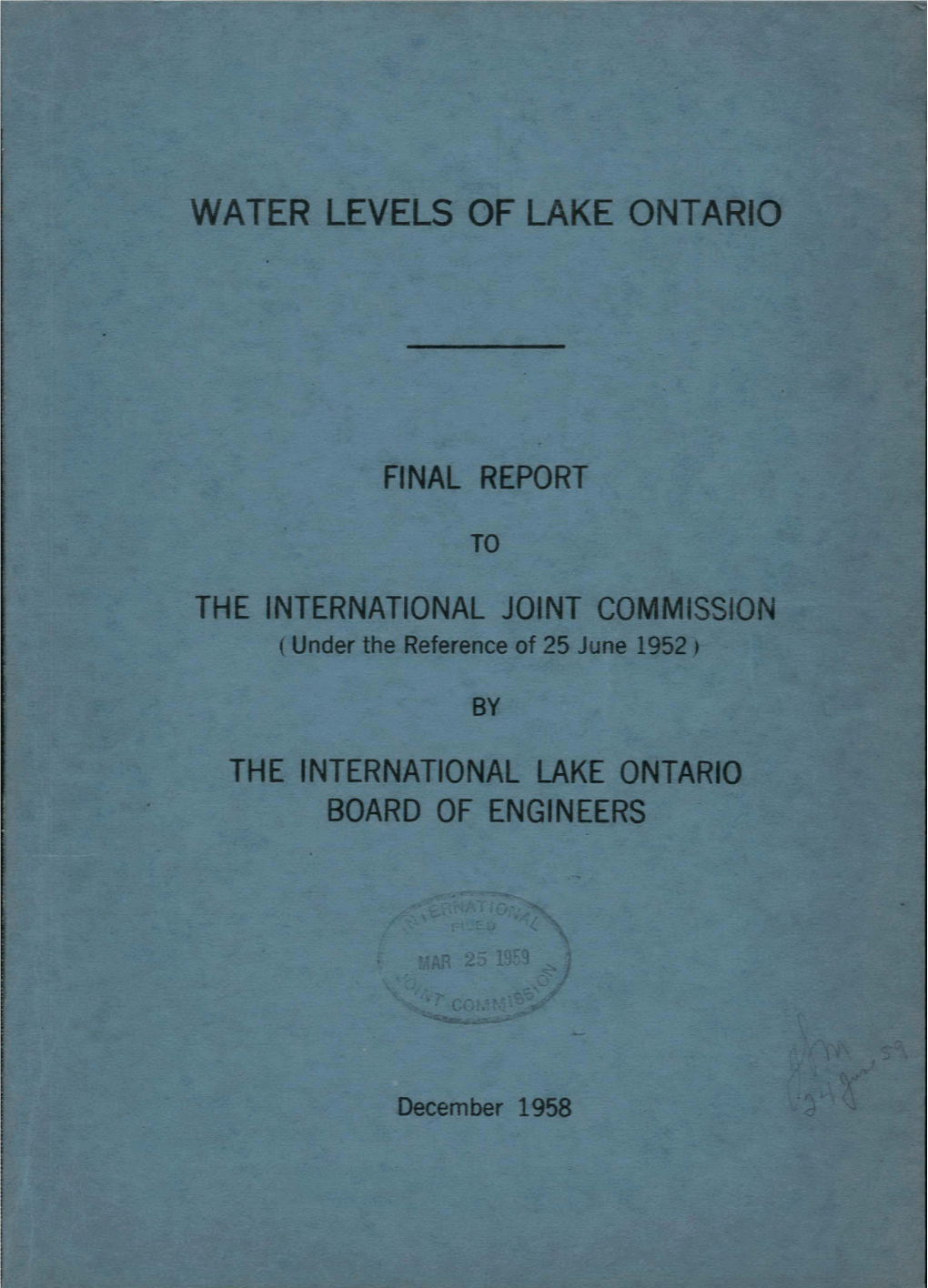 Water Levels of Lake Ontario