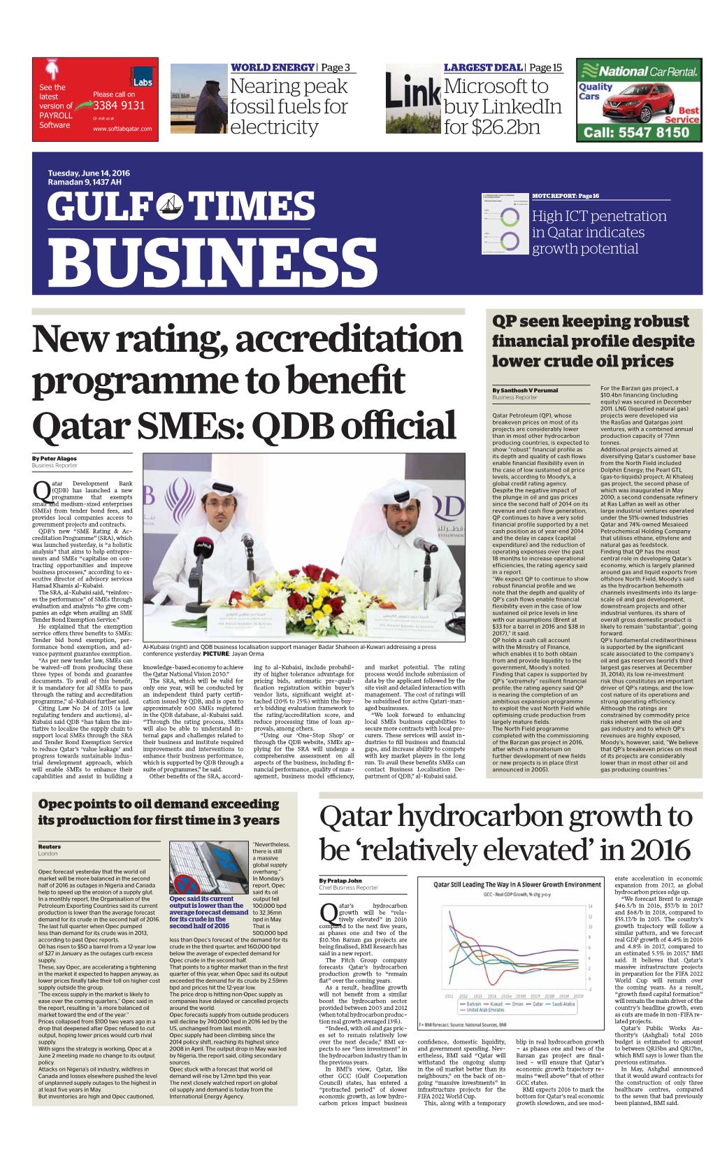 GULF TIMES New Rating, Accreditation Programme to Benefit Qatar Smes