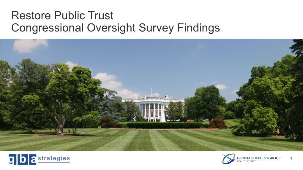 Restore Public Trust Congressional Oversight Survey Findings