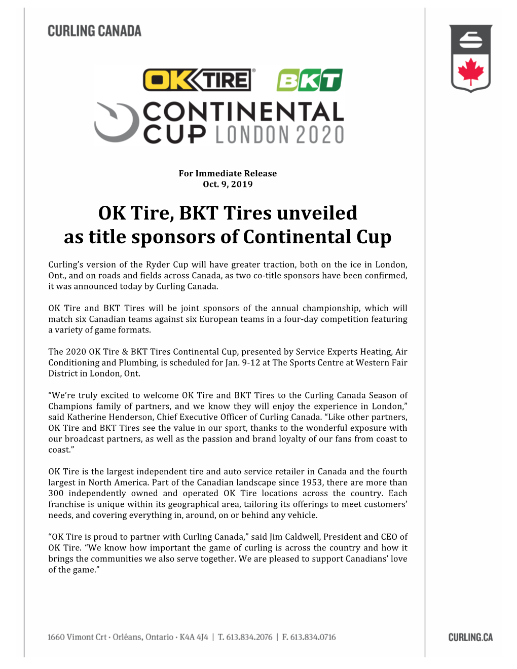 OK Tire, BKT Tires Unveiled As Title Sponsors of Continental Cup