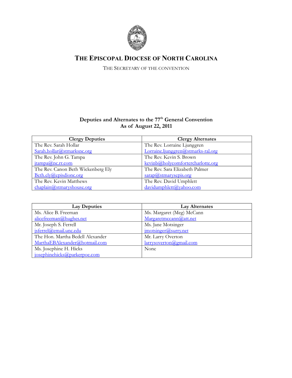 The Episcopal Church, Active and Retired, Are Entitled to Seat, Voice and Vote in the House of Bishops (Unless Deprived of the Privilege)