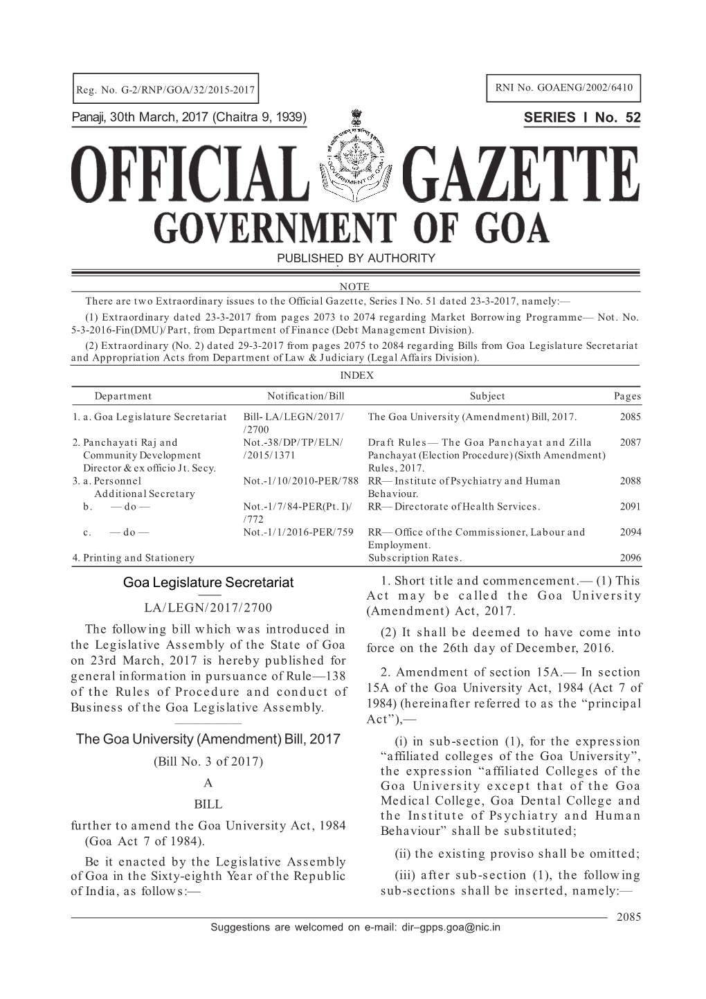 Sr. I. Gazette No. 51