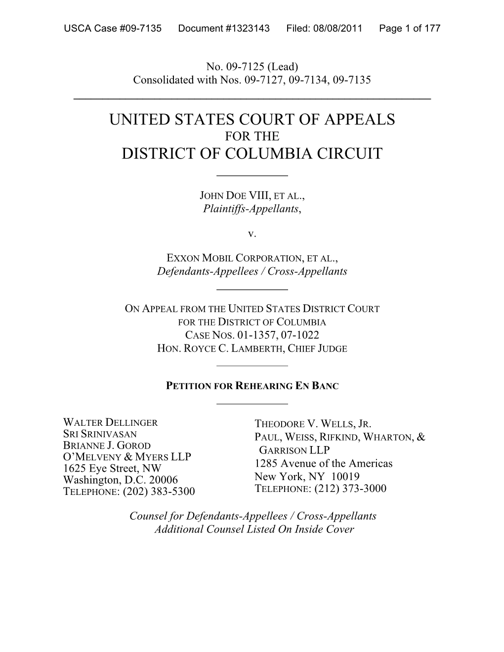 United States Court of Appeals District Of