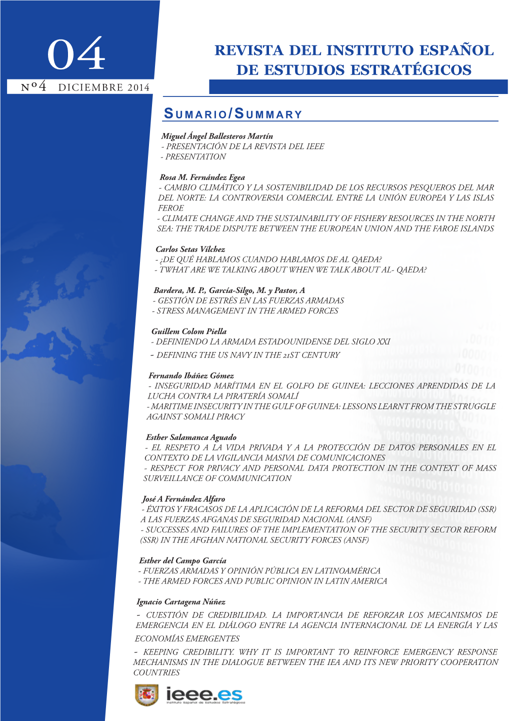 Revista Del Instituto Español De Estudios Estratégicos (IEEE) Núm