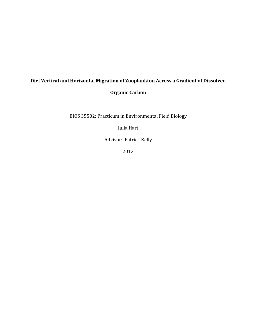 Diel Vertical and Horizontal Migration of Zooplankton Across a Gradient of Dissolved