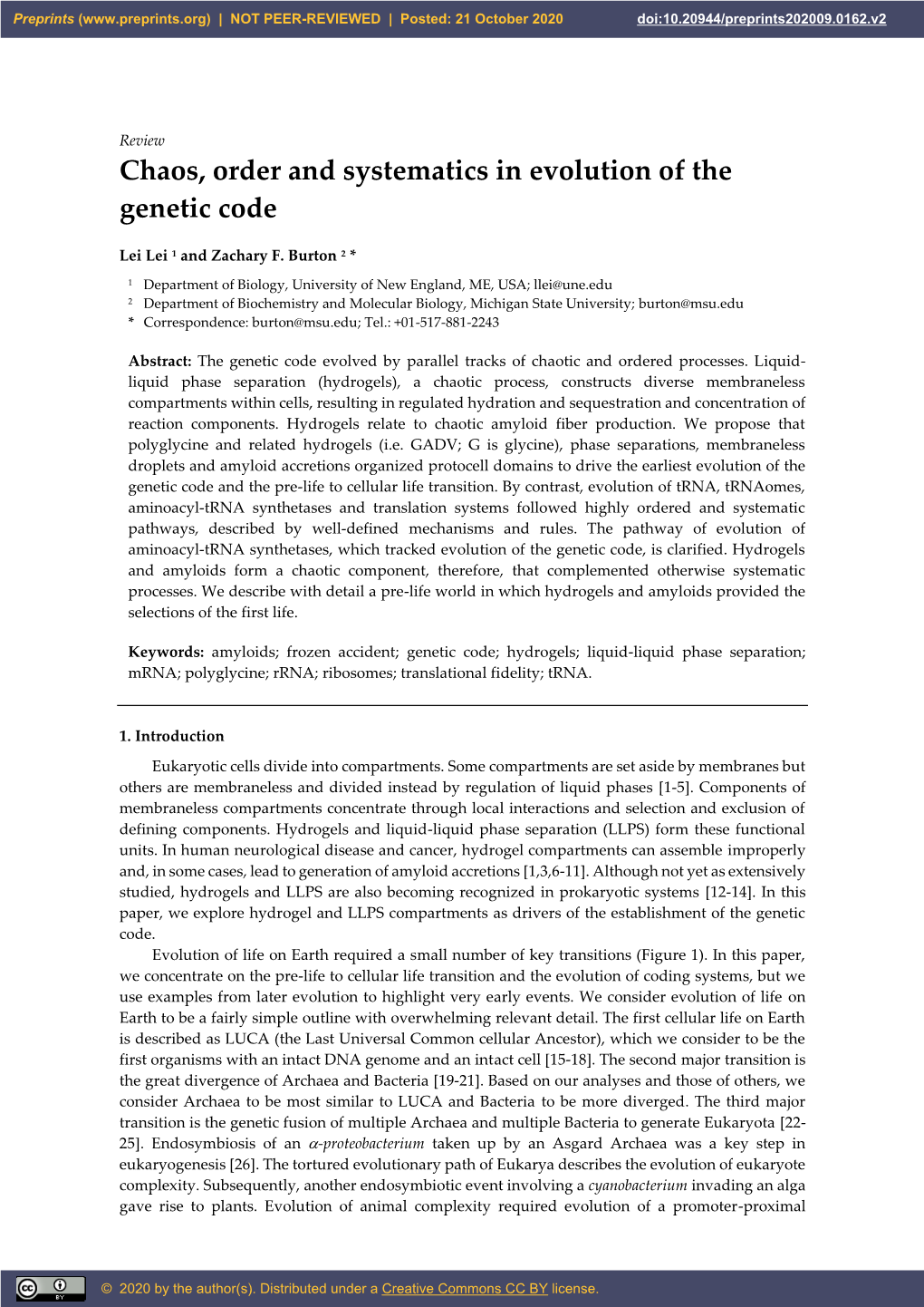 Chaos, Order and Systematics in Evolution of the Genetic Code