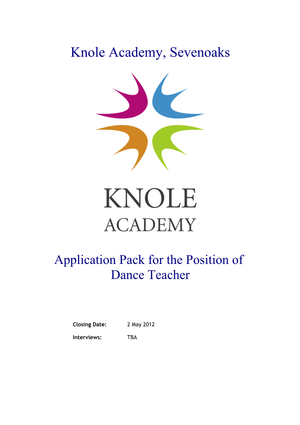 Knole Academy Principal's Personal Assistant Application Pack