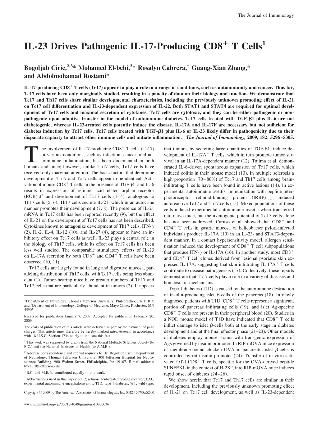 IL-23 Drives Pathogenic IL-17-Producing CD8 T Cells