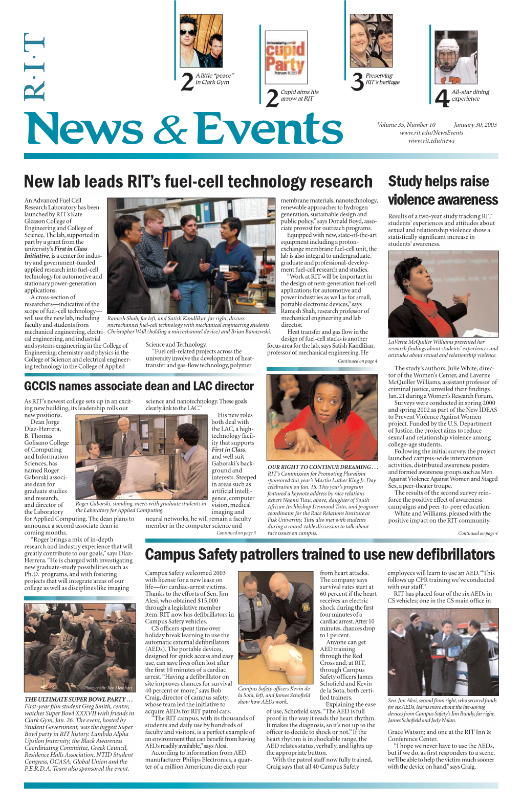 News & Events, Jan. 30, 2002, Vol. 35, No. 10