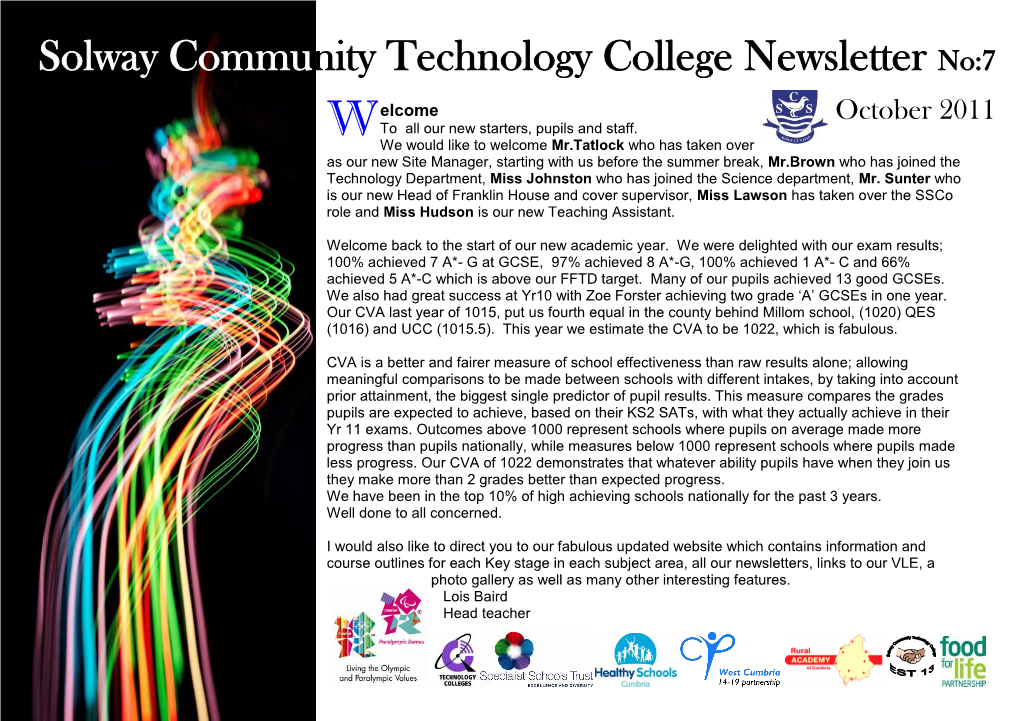 Solway Community Technology College Newsletter No:7