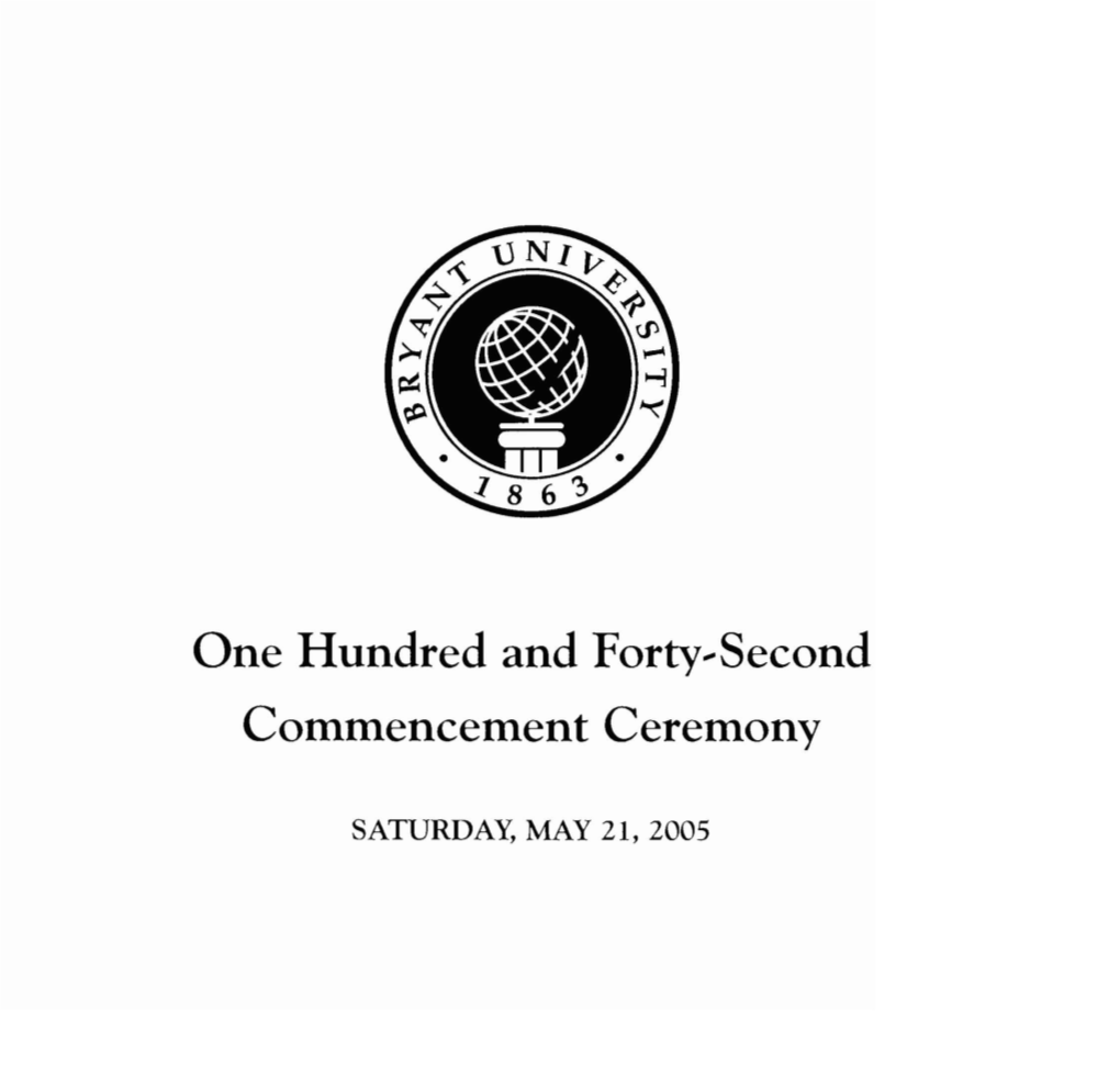 Undergraduate Commencement Exercises Program, May 21, 2005