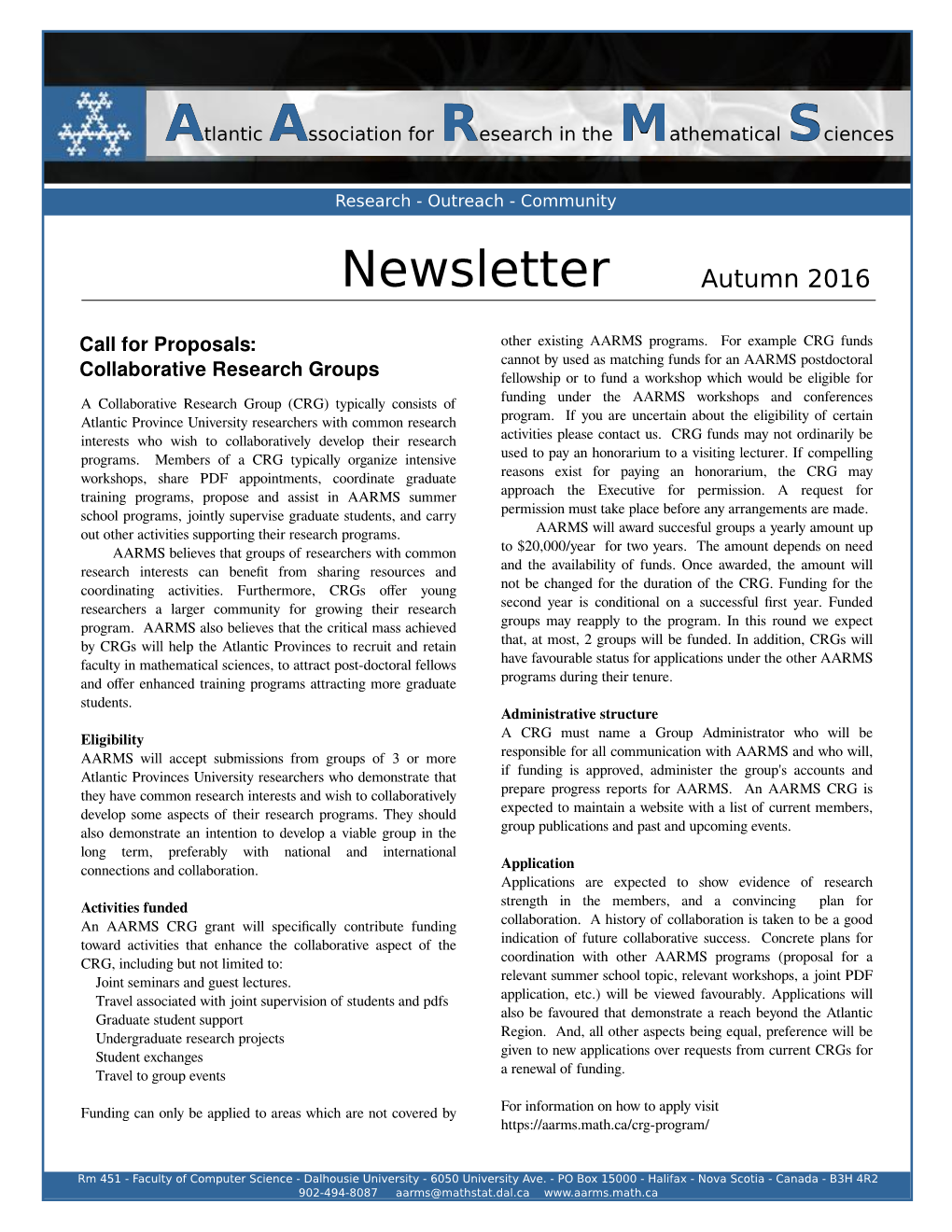 Newsletter Autumn 2016