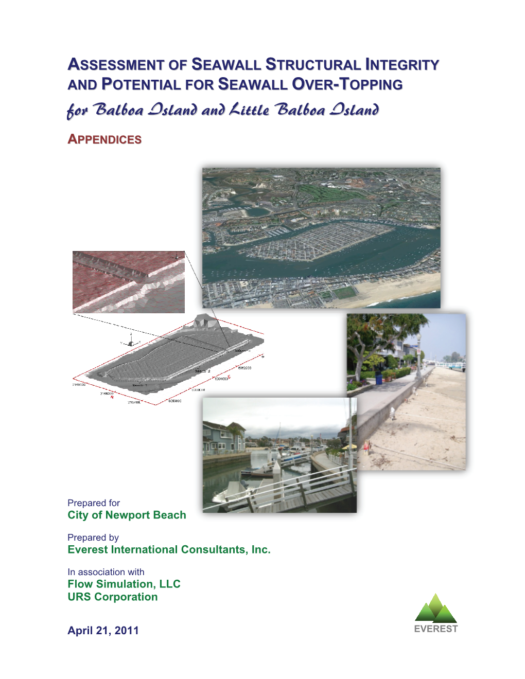 AND POTENTIAL for SEAWALL OVER-TOPPING for Balboa Island and Little Balboa Island