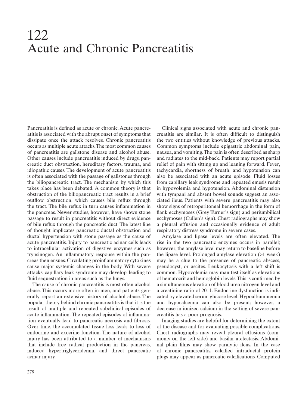 Acute and Chronic Pancreatitis