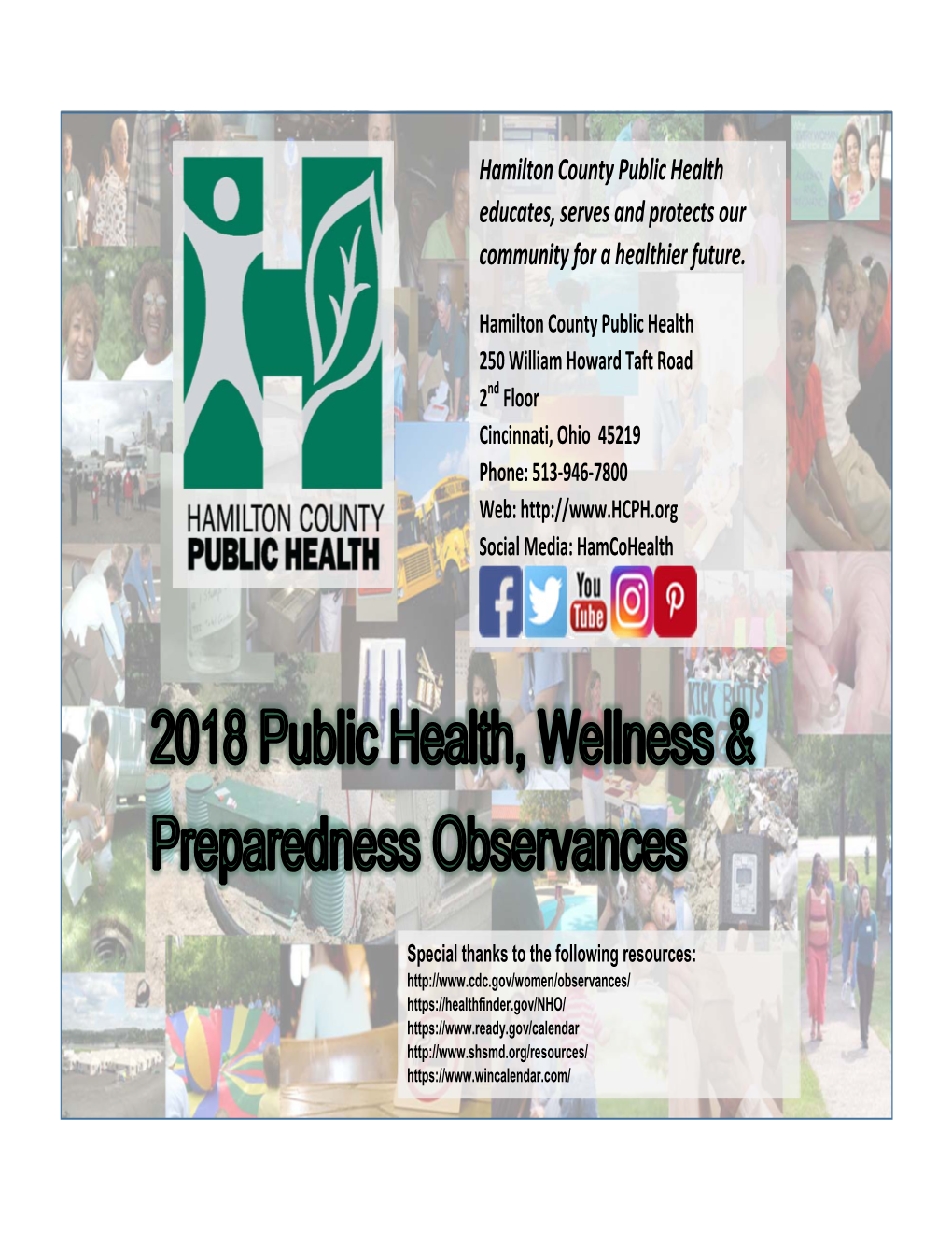 Hamilton County Public Health Educates, Serves and Protects Our Community for a Healthier Future