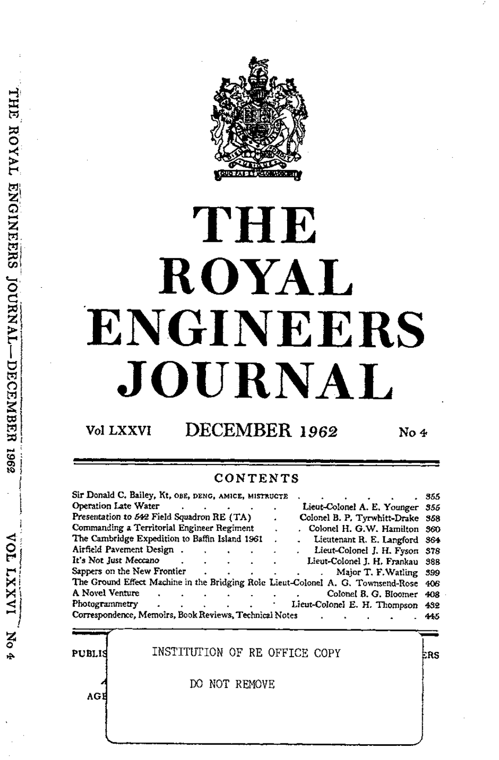 Im the ROYAL R ENGINEERS JOURNAL