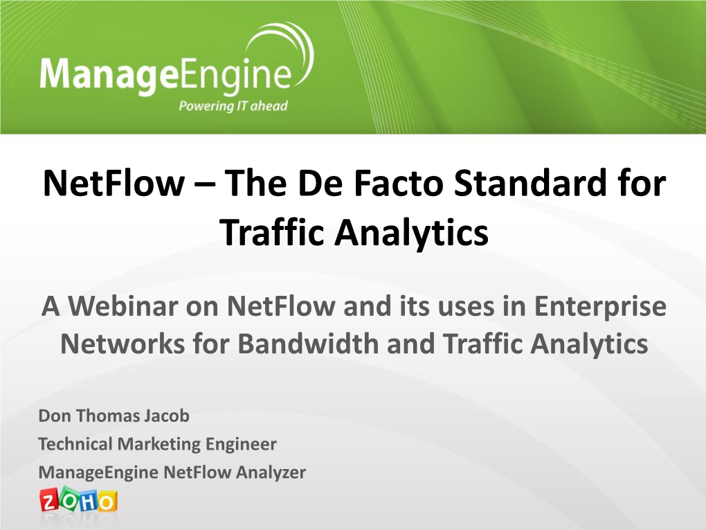 Netflow – the De Facto Standard for Traffic Analytics