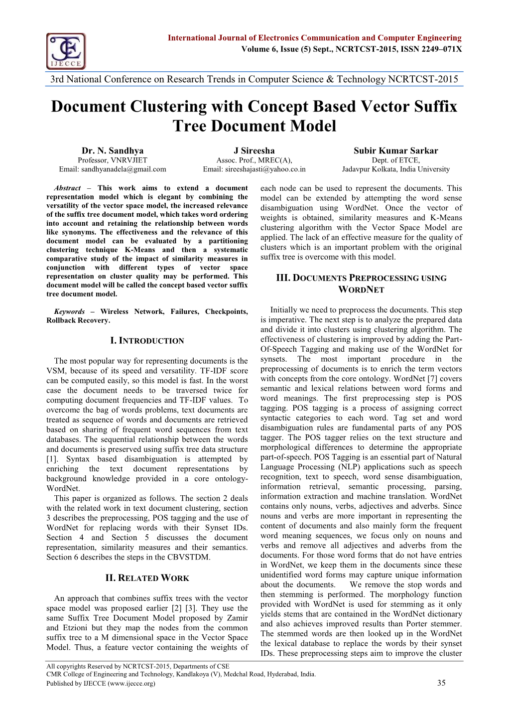 Document Clustering with Concept Based Vector Suffix Tree Document Model