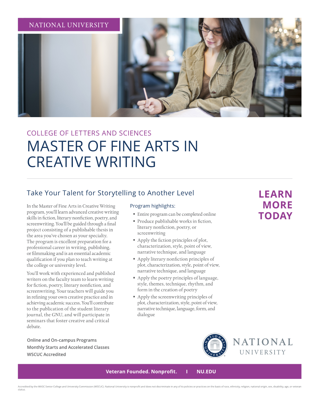 Master of Fine Arts in Creative Writing