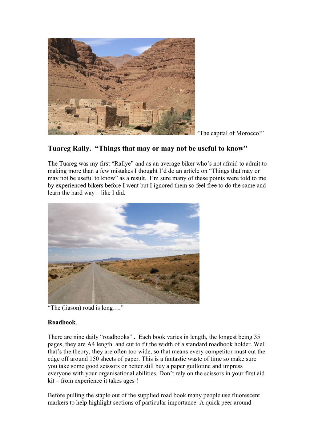 Tuareg Rally. Things That May Or May Not Be Useful to Know