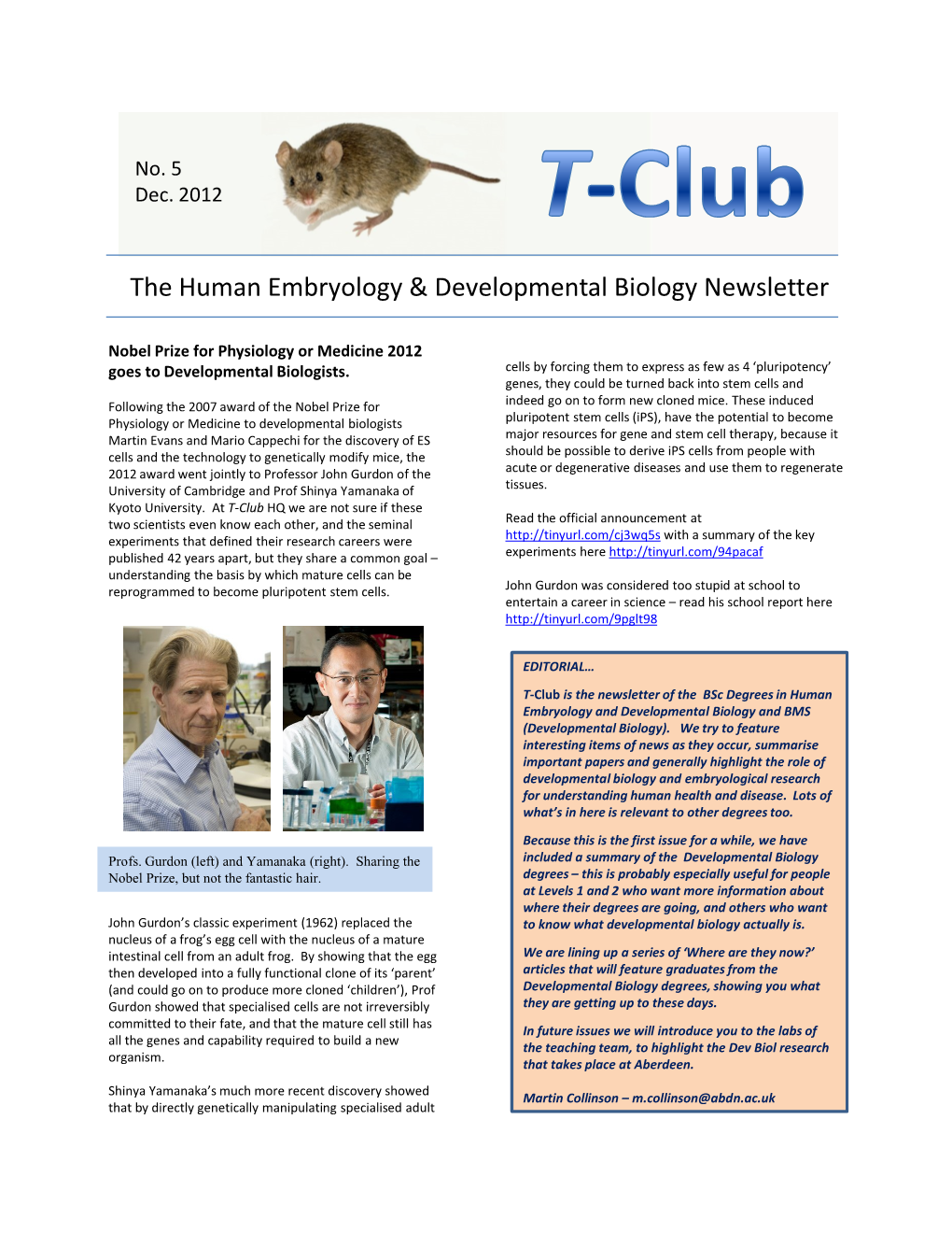 The Human Embryology & Developmental Biology Newsletter