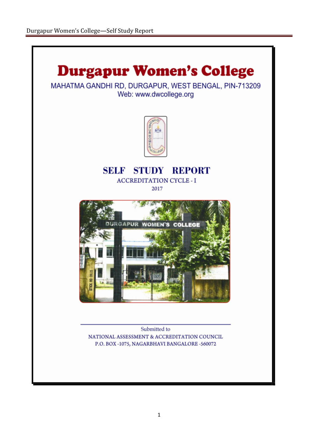 Durgapur Women's College--Self Study Report