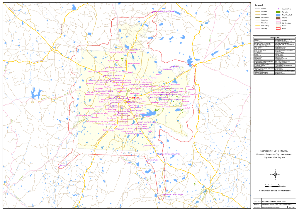 Map Title Proposed Bangalore City License Area
