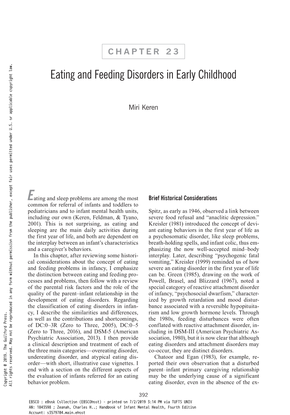 Eating and Feeding Disorders in Early Childhood