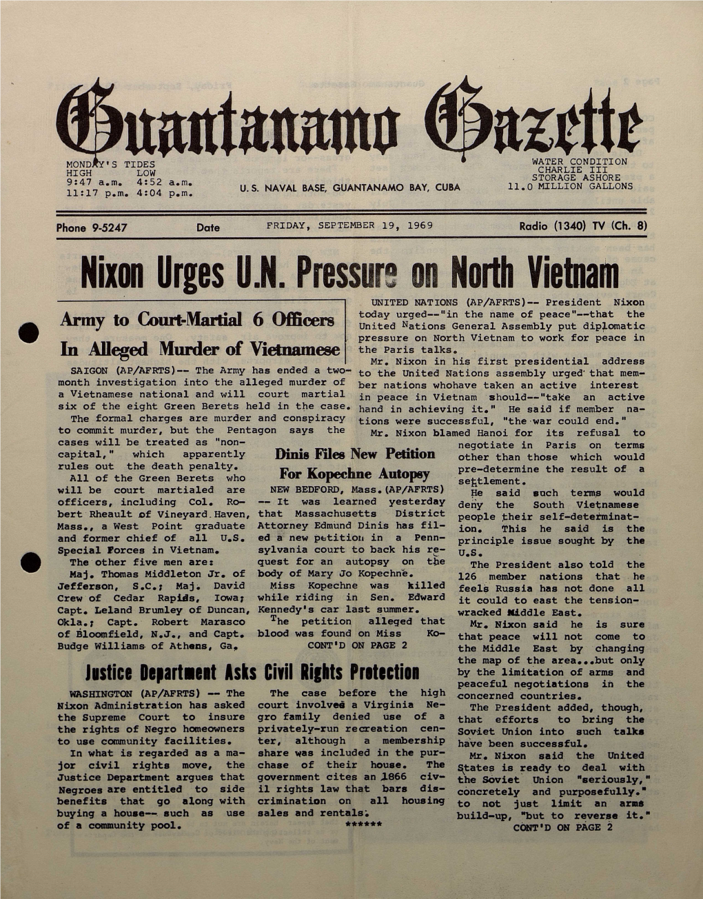 Nixon Urges U.N. Pressure on North Vietna M