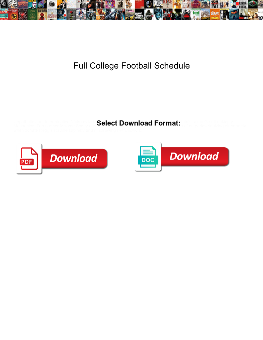 Full College Football Schedule