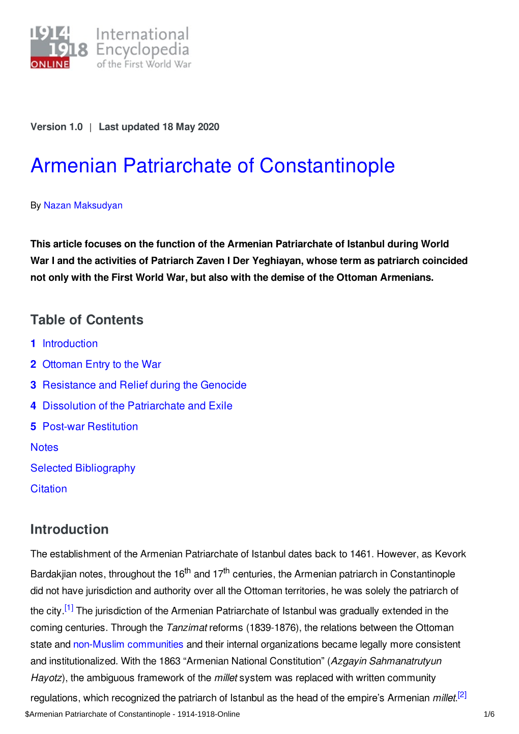 Armenian Patriarchate of Constantinople | International