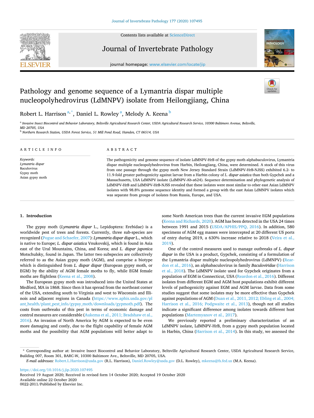 (Ldmnpv) Isolate from Heilongjiang, China