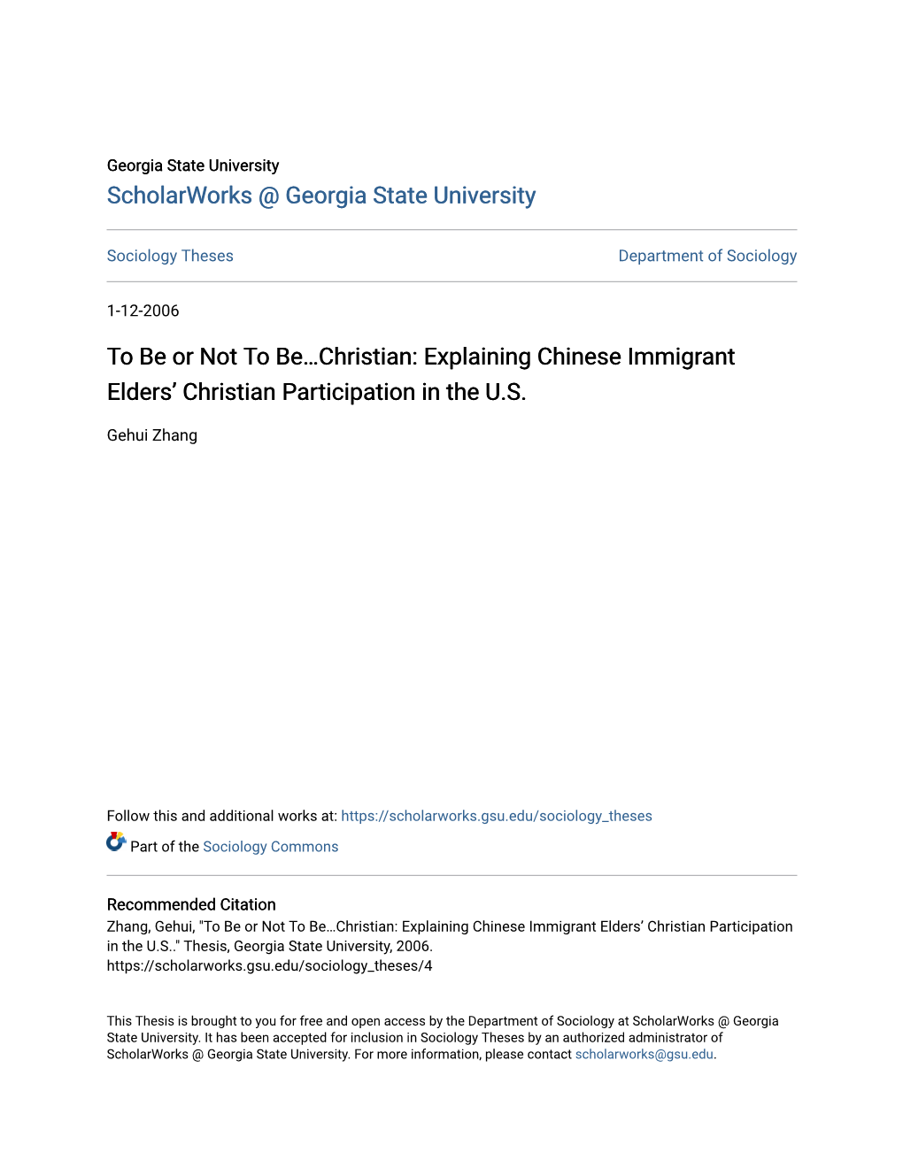 To Be Or Not to Be…Christian: Explaining Chinese Immigrant Elders’ Christian Participation in the U.S