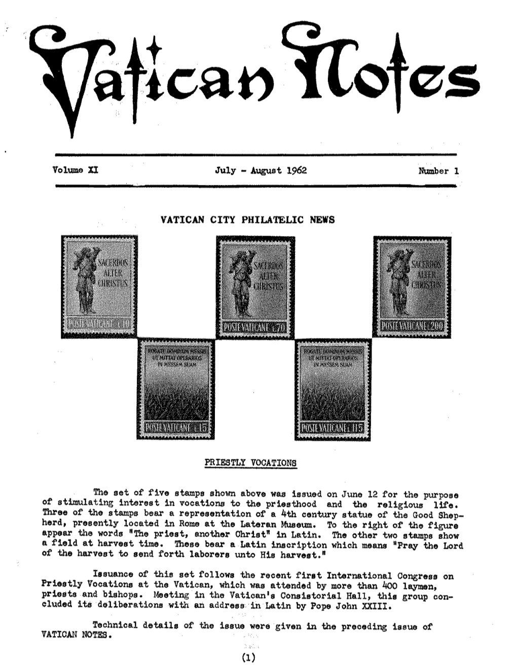 Vatican Notes