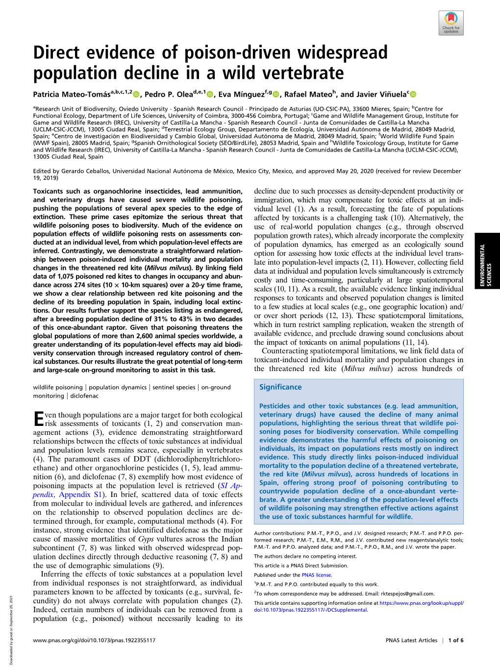 Direct Evidence of Poison-Driven Widespread Population Decline in a Wild Vertebrate