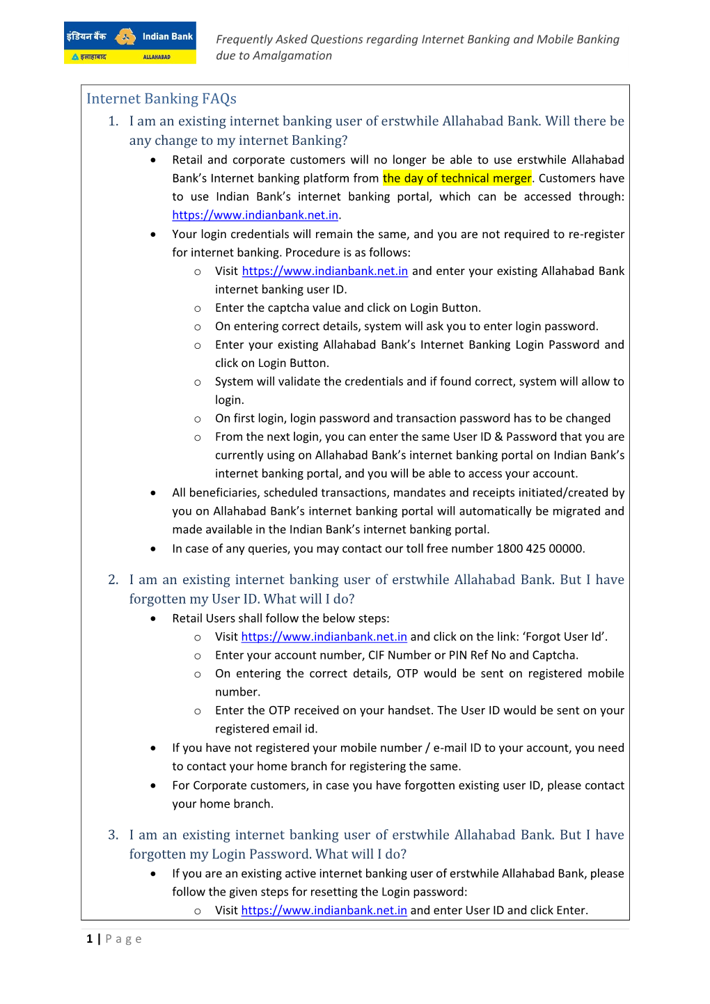 Internet Banking Faqs 1