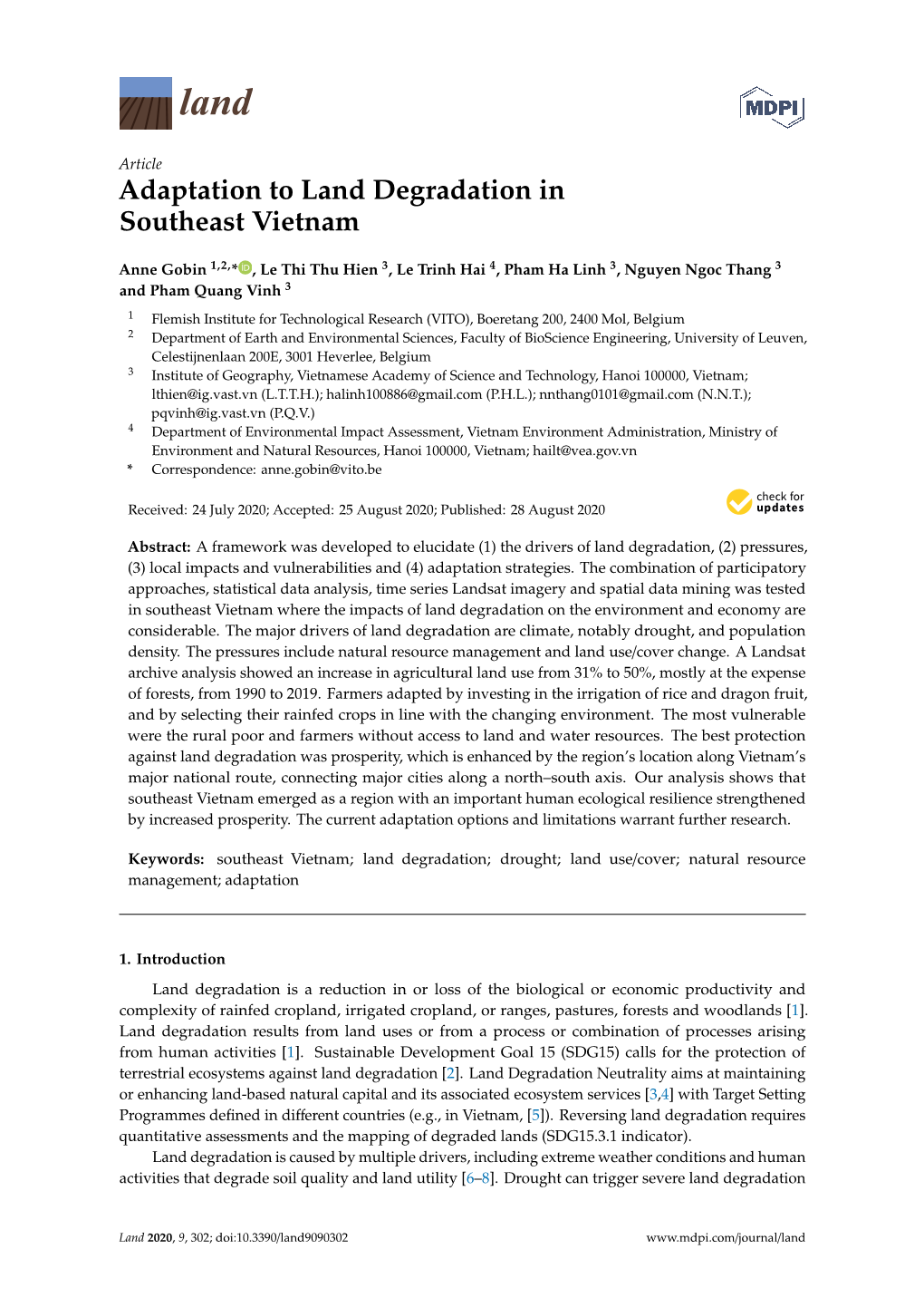 Adaptation to Land Degradation in Southeast Vietnam